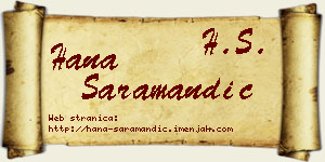 Hana Saramandić vizit kartica